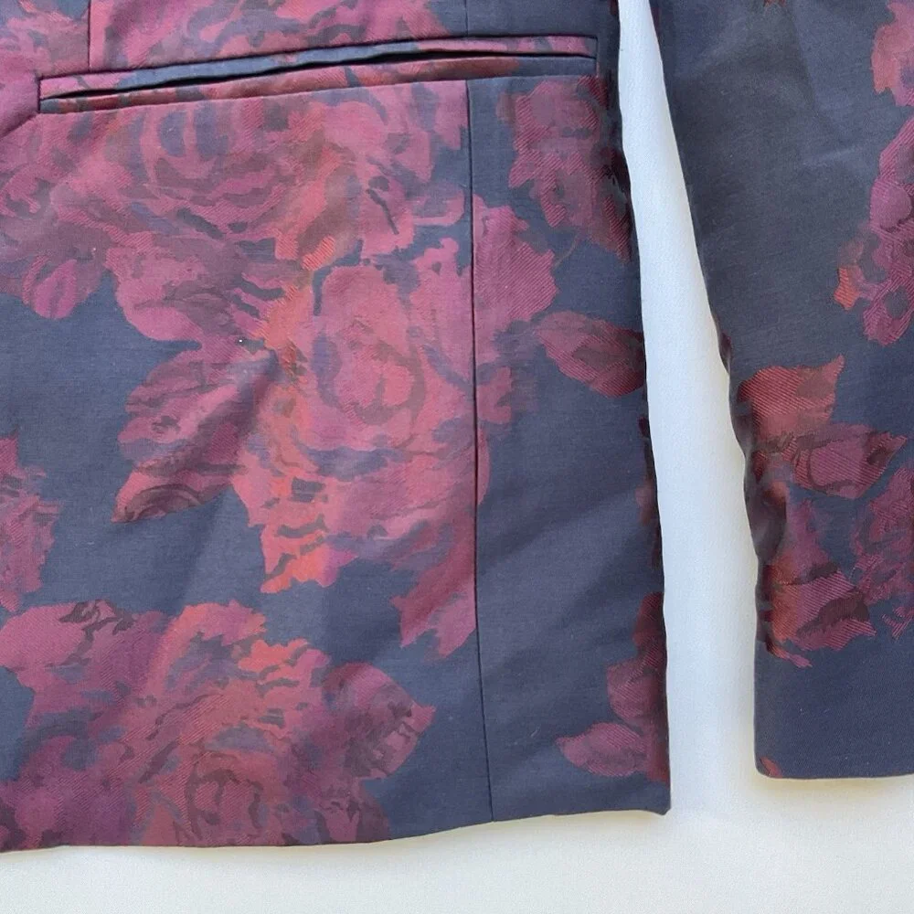 Guess Men’s Jacquard Floral Blazer Allover Floral Printed Size M